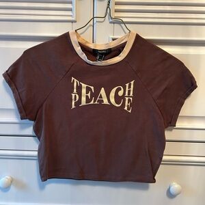 Forever 21 Teach Peace Crop Top
